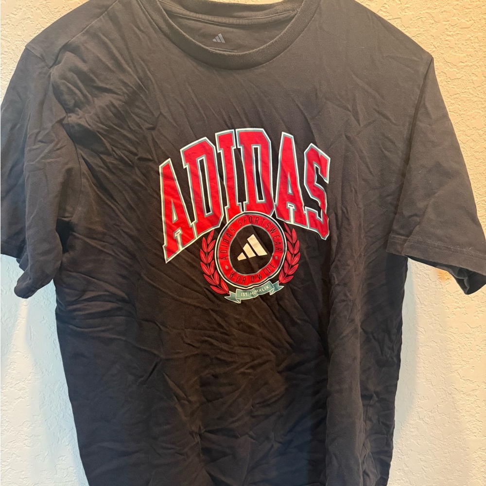 Adidas Black Tee with Red Logo